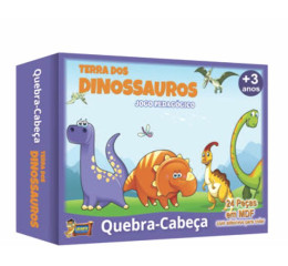 JOGO QUEBRA CABEÇA MADEIRA 24PÇS DINOSSAUROS 3918
